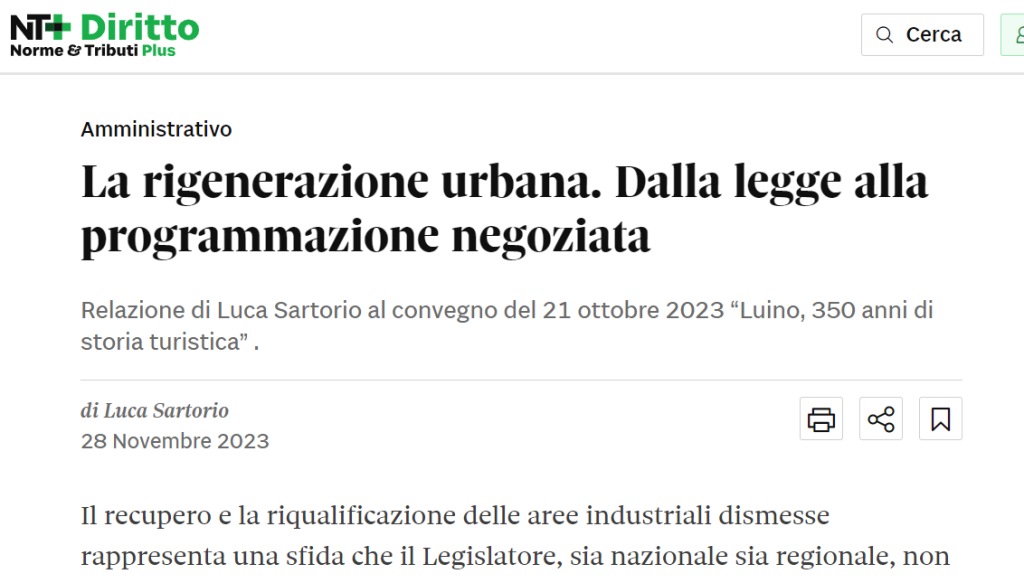 Il Sole 24 Ore — urban regeneration law